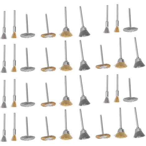 36PCs set Wire Polishing Wheel Pen Flat Bowl Shaped Steel Wire Wheel Brush Kit Accessories (1/5)