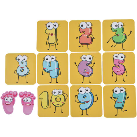 12PCS/Set Game Floor Sticker DIY Kids Game Ground Sticker Cartoon Number Sticker for Nursery