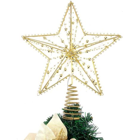 Christmas Tree Topper Star with LED String Light Glitter Christmas Tree Top Star Lamp for Christmas Home Decoration (1/5)