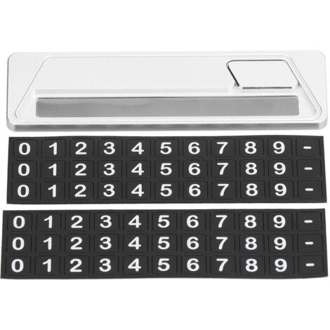 Temporary Parking Card Plate Aluminum Alloy Phone Number Card Plate Auto Parks Stop AccessoriesSilver (1/5)
