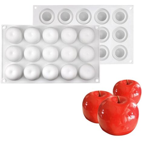 Christmas Eve 15 Cavity Apple Design Silicone Cake Molds Chocolate Mousse Pastry Bakeware Moulds Kitchen Dessert Baking Tools (1/5)