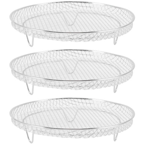 3Pcs Air Fryer Dehydrator Racks Stackable Food Grade Stainless Steel Fruit Meat Dehydration Air Fryer Rack for Air Fryer (1/5)