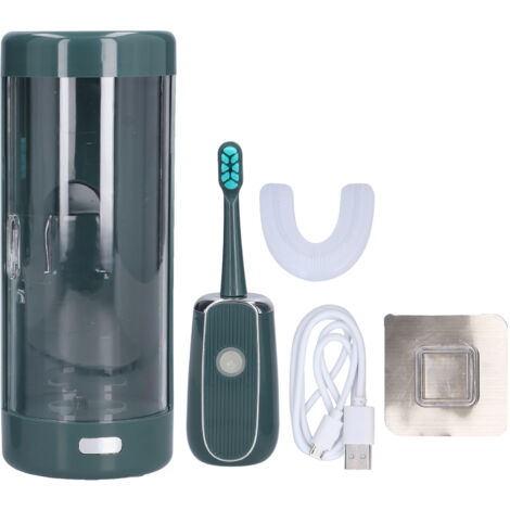 Electric Toothbrush Portable USB Charging IPX7 Waterproof Ultrasonic Toothbrush with Sterilization BoxGreen (1/5)