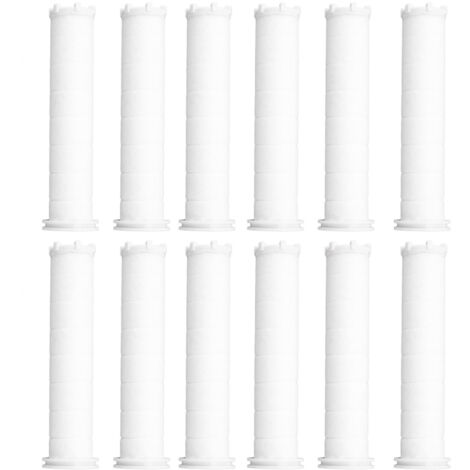 12pcs Shower Head Filter Element PP Cotton White Bath Accessories for Detachable Hydro Shower Head Set (1/5)