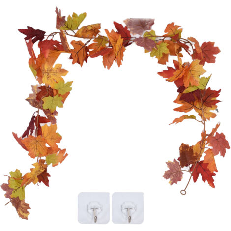Decorative Artificial Maple Garland Fall Leaf Garland Decoration Thanksgiving Halloween Fake Maple VineTwo Leaf Maple Leaf 7 Leaf Loop