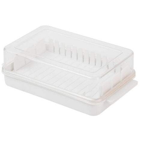 Butter Dish with Lid for Countertop Plastic Butter Keeper and Cutting Slot for Dividing and Storing Butter Container