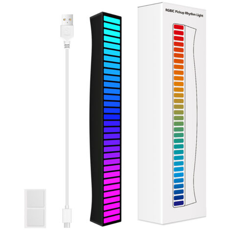 Sound Reactive LED Light Bar RGB Colorful APP Control Audio Music Rhythm Dynamic Strip Light for Car Gaming PC TV Room (1/5)