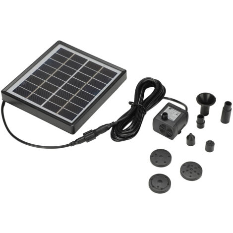 Solar Fountain Pump Energy Saving High Efficiency Black Solar Fountain for Garden Bird Bath Small Pond 2W (1/5)