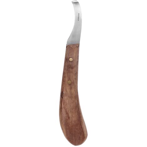 Horse Hoof Knife Curved Fine Carbon Steel Blade Ergonomic Left Hand Hoof Trimmer for Farm