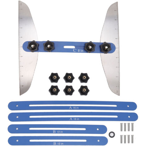 Stair Treads Gauge Stainless Steel 8in 12in 16in Corrosion Resistant High Accuracy Easy Operation Stair Measuring Tool Blue Set (1/5)