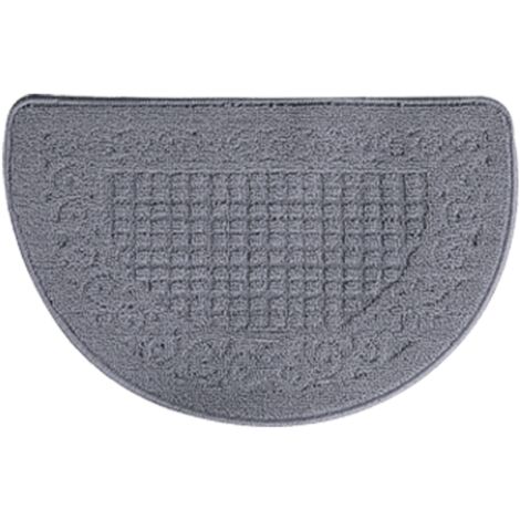 Half Circle Doormat Semicircle Floor Mat Dust Trap Polyester Fiber Strong Absorption Anti Slip for Outdoor Indoor Grey 48x78cm / 18.9x30.7in (1/5)