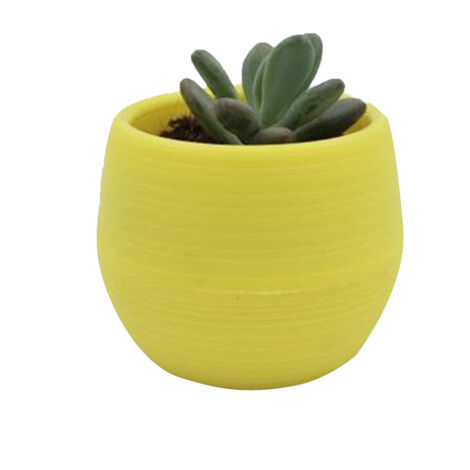 Succulent Pot Mini Seedling Flower Container Plastic Flower Pot for Garden Courtyard BalconyYellow (1/2)