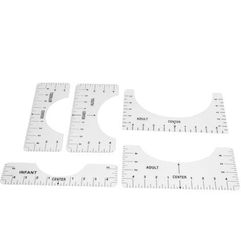 T Shirt Ruler Reusable PVC Shirt Guide Ruler Round Neck Alignment Ruler for Household Office (1/5)