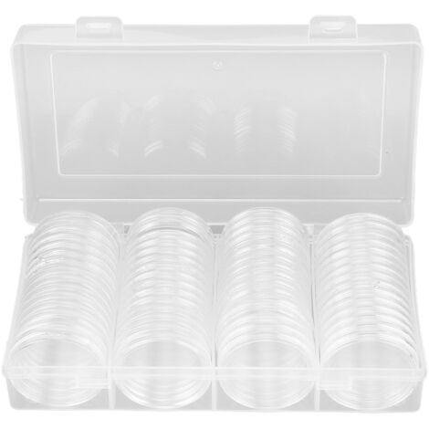 Clear Coin Storage Box 60 Pieces 41mm Coin Capsules Coin Collection Container Box for Coin Collector (1/5)