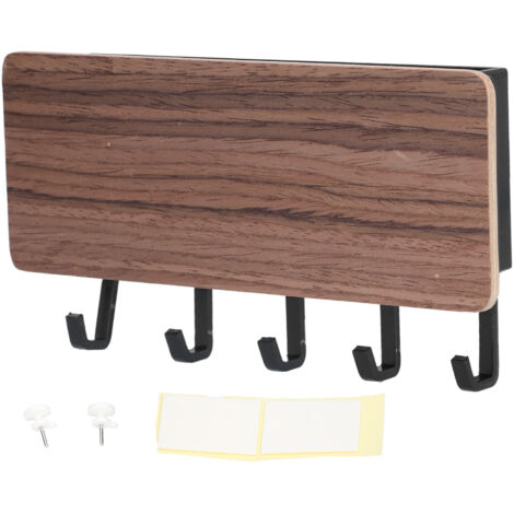 Wall Mounted Key Holder Bamboo Modern Anti Slip Key Hanger for Home Office Living RoomBrown (1/5)