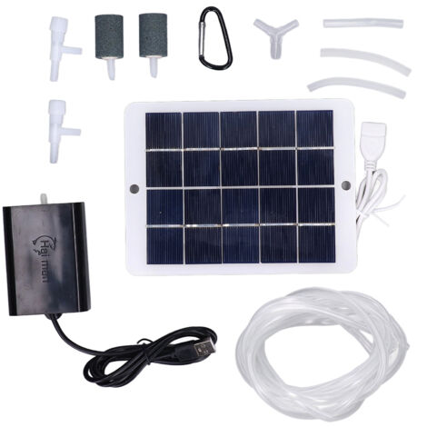 Solar Oxygen Pump Multi Purpose Convenient Installation Easy to Carry Portable Fishing Aerator Pump for Aquariums