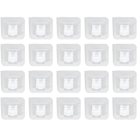 20Pcs Seamless Towel Rod Hook Curtain Rod Hook Fixing Clip for Home Party Gardening (1/5)