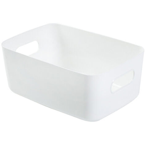 Desktop Storage Basket PP Cosmetic Storages Box Desktops Sundries Organizer with Handle for HouseholdLarge White (1/2)