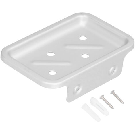 Soap Holder Aluminum Wall Mounted Kitchen Sponge Tray Shower Shelf Drain Storage Rack for Toilet Dorm Bathroom (1/5)