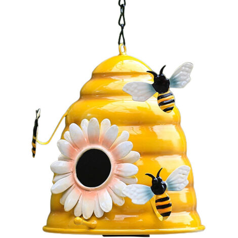 Beehive Bird Houses Outside Iron Hanging Birdhouses Garden Bird Nest Houses for Small Sized Bird (1/5)