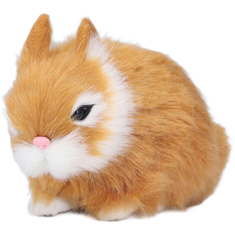 Miniature Plush Rabbits Plastic Plush Material Soft Comfortable Durable Rabbits Stuffed Doll for Table DecorationOrange (1/5)