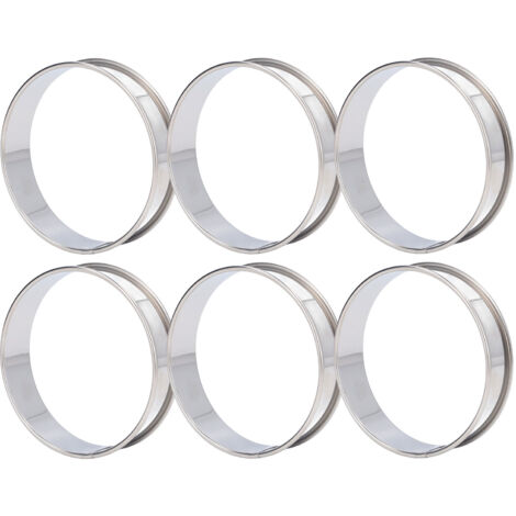 6 PCS Crumpet Rings Double Volume Easy Demoulding DIY Stainless Steel English Muffin Rings for Home Food Making Tool8cm / 3.1in (1/5)