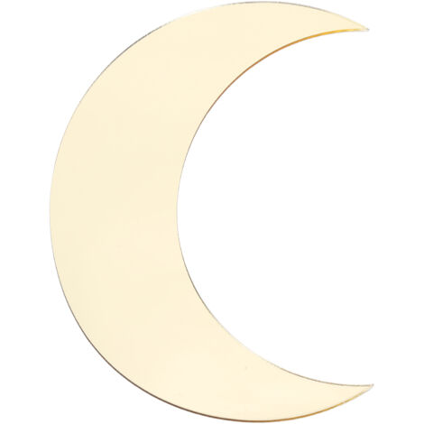 Moon Shape Mirror Wall Sticker Acrylic Decorative Background Decal for Home Office CorridorGold (1/5)