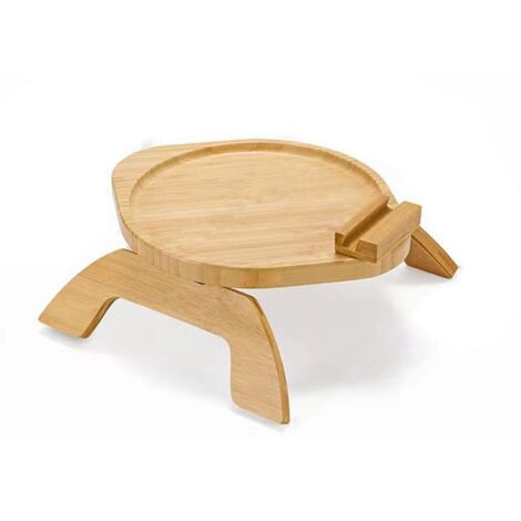 Wooden Sofa Tray Mobile Phone Stand Fruit Plate Wood Craft Ornament (1/5)