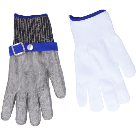 Cut Resistant Work Gloves Stainless Steel Wire Level 5 Protection Woven Adjustable Durable Safety Gloves (1/5)