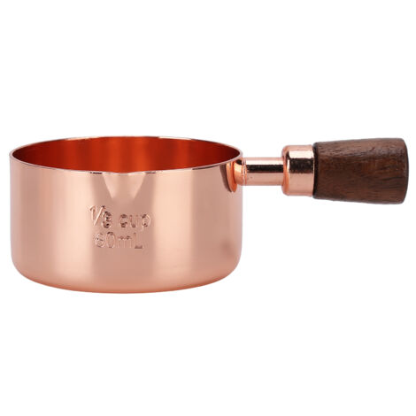 Sauce Pan Wooden Handle Rose Gold Stainless Steel Sauce Pot for Cooking Kitchen Ware1/3cup (1/5)