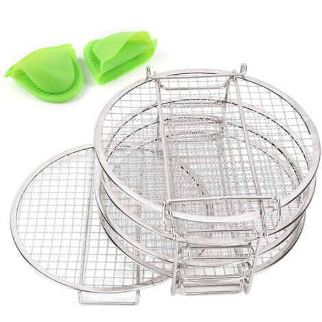 Stackable Dehydrator Rack Stainless Steel Drying Rack with Anti Scalding Gloves Fit for Ninja Foodi Fryer (1/5)