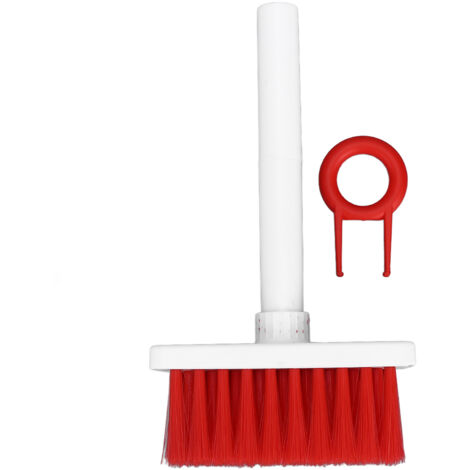 Keyboard Brush Separate Double Head Design 5 in 1 Multifunction 3 Row Design Plastic Cleaning Brush Pen for HeadphonesWhite Red (1/5)