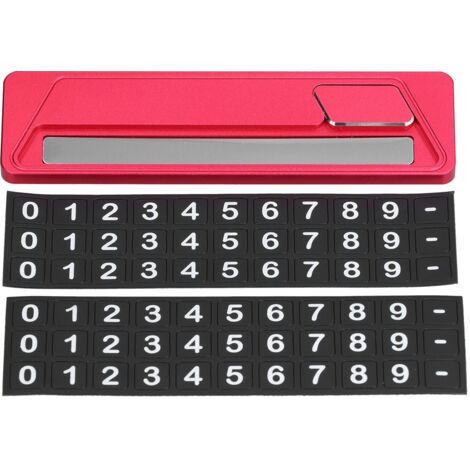 Temporary Parking Card Plate Aluminum Alloy Phone Number Card Plate Auto Parks Stop AccessoriesRed