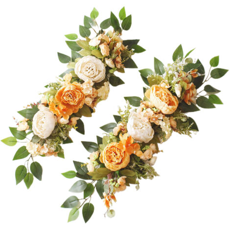 2PCS Set Artificial Wedding Arch Flowers Kit Flower Swag Wedding Arch Decor (1/5)