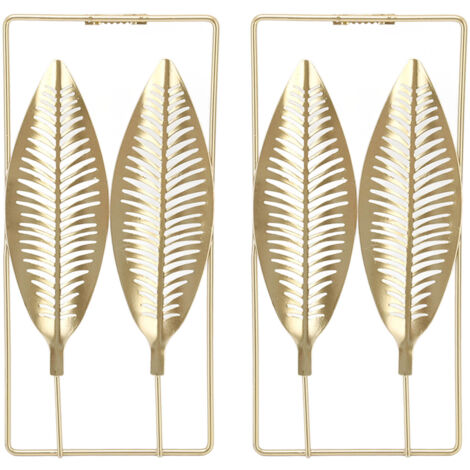 2Pcs Gold Wall Sculptures Metal Wall Decor with Frame for Living Room Bedroom Office Study (1/5)