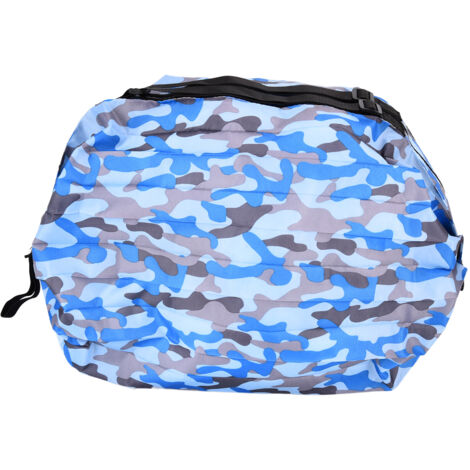 High Capacity Storage Bag Travel Single Shoulder Waterproof Shopping Bag Portable Folding Storage BagBlue Camouflage (1/5)