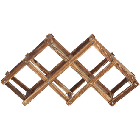 Foldable Wine Cabinet Pine Durable Elegant Simple Wine Rack Cabinet for Home Hotel OfficeRoast Color 6 Bottles (1/5)