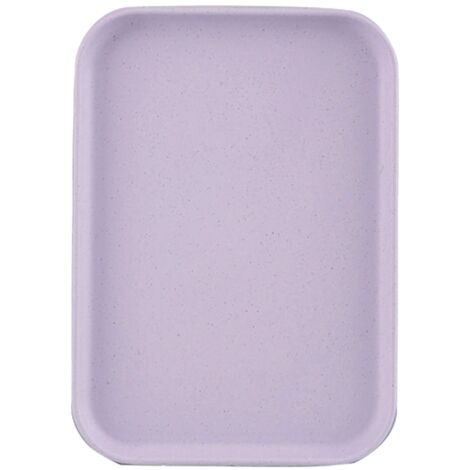 Kitchen Serving Tray Wheat Straw Rectangular Nordic Style Cupcake Fruit Snack Tea Tray for Home Office Restaurant Purple M (Size: Approx. 31x22.5cm / 12.2x8.9in) (1/5)