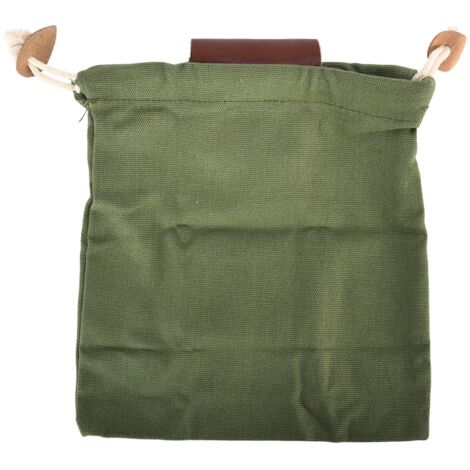 Leather Canvas Foraging Pouch Belt Fruit Picking Bag for Camping Fruit CollectingArmy Green (1/5)
