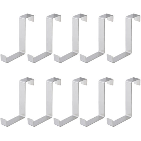 10Pcs Stainless Steel Cabinet Door Hook Waterproof Z Shaped Reversible Door Hanger for Kitchen Apartment (1/5)