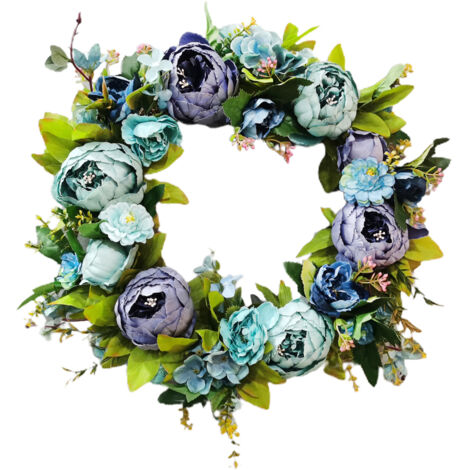 Christmas Wreath Handcraft Peony Wreath Artificial Spring Garland Wreath for Door Wall Wedding Party Home Decor (1/5)