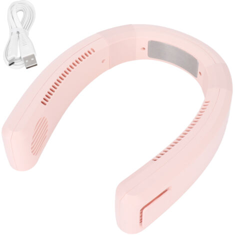 Neck Fan USB Charging 80 Holes 4000 to 5500rpm High Poly Wind Wearable Fan Portable Fan for Household Outdoor Pink (1/5)