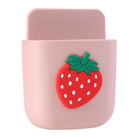 Cartoon Storage Box Wall Mounted Storage Container Cute Phone Storage Box for Home Decoration(Pink Strawberry Pattern ) (1/2)