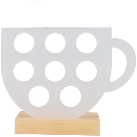 8 Holes Capsule Coffee Stand Cup Shape Acrylic Coffee Pods Storage Holder with Bamboo Base (1/5)