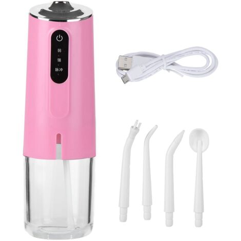 3 Mode Oral Irrigator Portable Teeth Flusher USB Charging Water Flosser 240ML 4 Jets Waterproof Dental CleanerPink