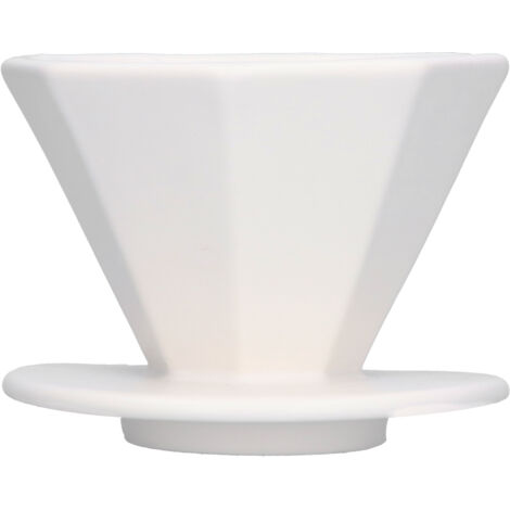 Coffee Dripper Ceramic Convenient Reliable Exquisite Portable Size Simple Design Pour Over Coffee DripperWhite (1/5)