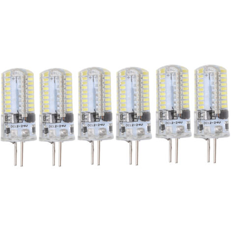 6Pcs GY6.35 LED Bulbs 5W AC 12V Warm White 2700 to 3000K White 6000 to 6500K 500LM 72LED Light Bulbs for Home Office Pure White (1/5)
