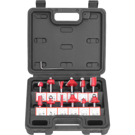 12Pcs Router Bits Kit High Speed Steel Woodworking Milling Cuter Set with Plastic Storage Box High Hardness for Wood Processing (1/5)