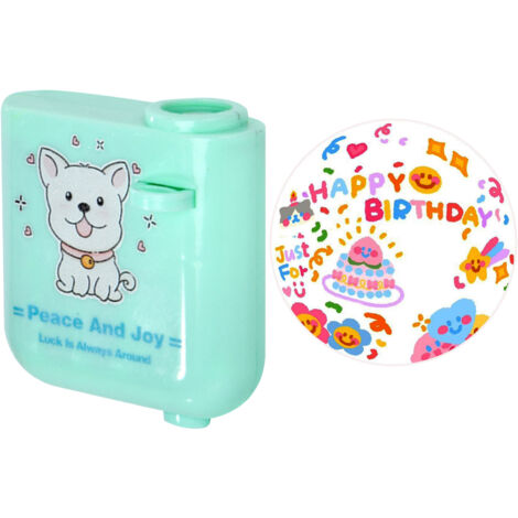 Happy Birthday Projector Mini Birthday Projection Lamp Portable Kids Projection Light for HouseholdRound 3 Green (1/2)