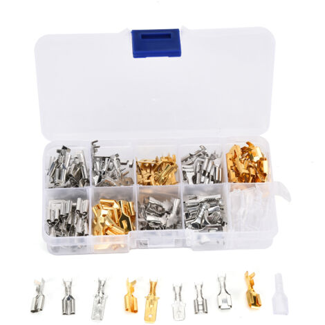 150Pcs Wire Terminals Brass Oxidation Resistance Corrosion Resistance High Conductivity Wire Crimp Terminal Block (1/5)